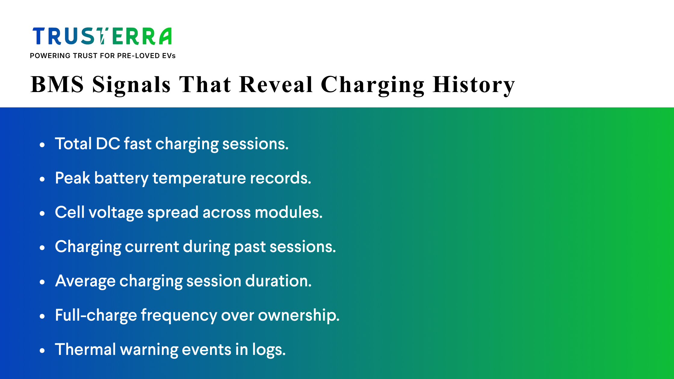 Interpreting BMS data for fast charging history