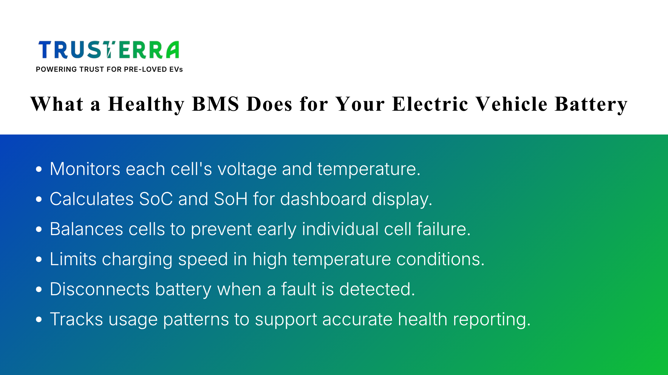 Role of a Battery Management System in used electric vehicles