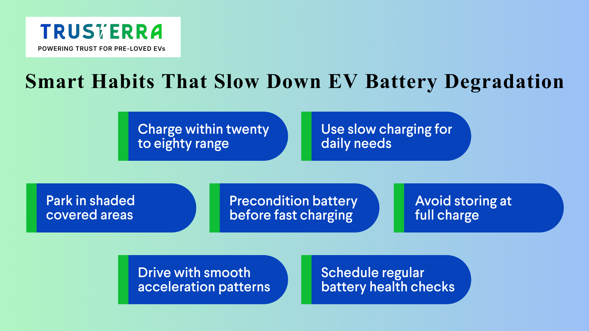 Smart habits to slow battery degradation