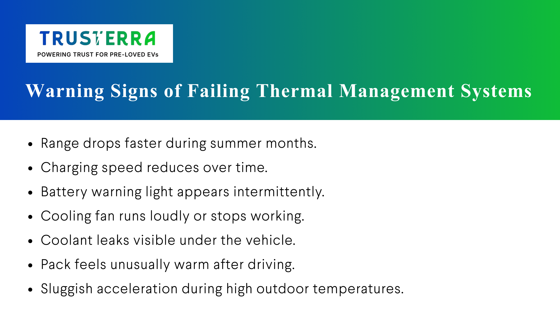Thermal management failure signs for Indian used EV buyers